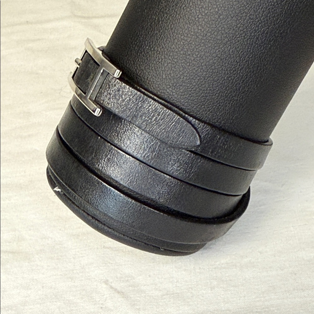 Hermès Hapi 3 Triple Wrap Black Leather Bracelet with Silver Buckle – EUC - Picture 2 of 5